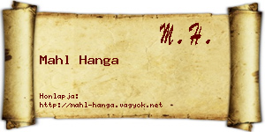 Mahl Hanga névjegykártya